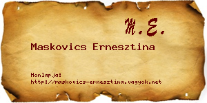 Maskovics Ernesztina névjegykártya